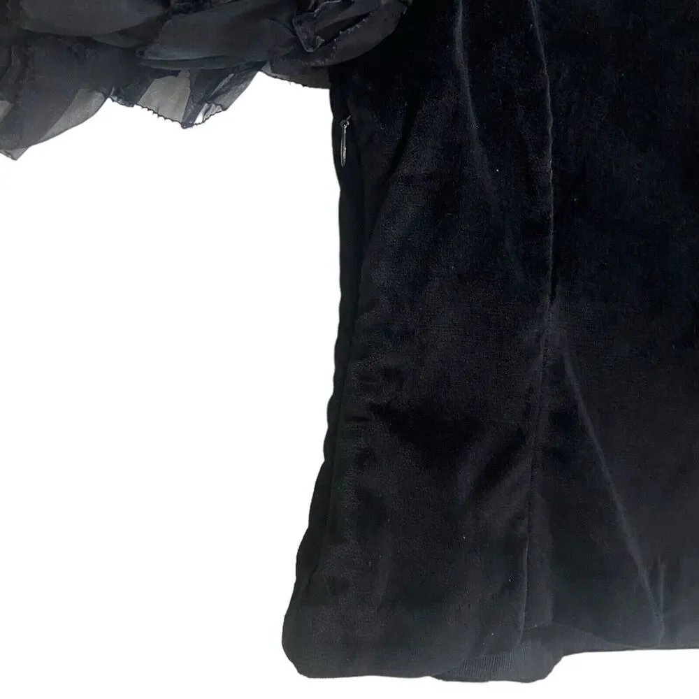 NWT Doen Heirloom Clarette Velvet Ruffle Top in Black Size XS - Picture 11 of 11